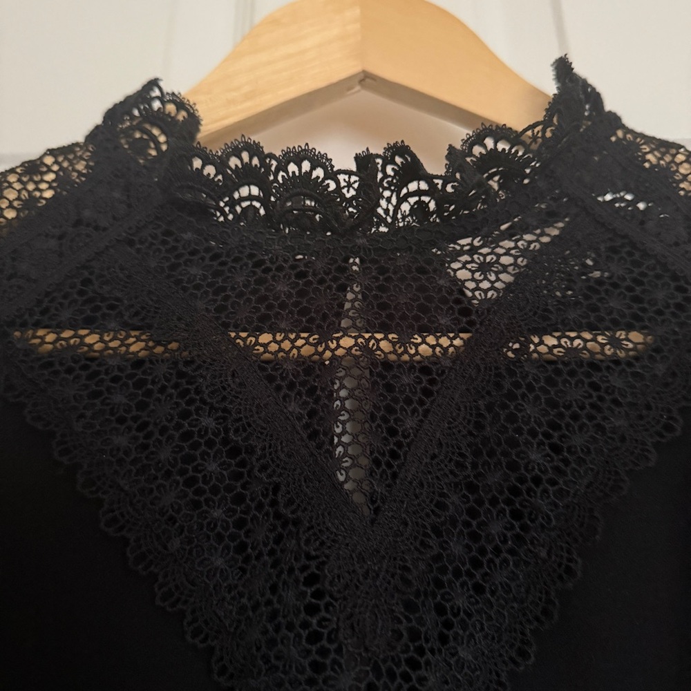 Sezane Black Lace Blouse - Picture 11 of 12